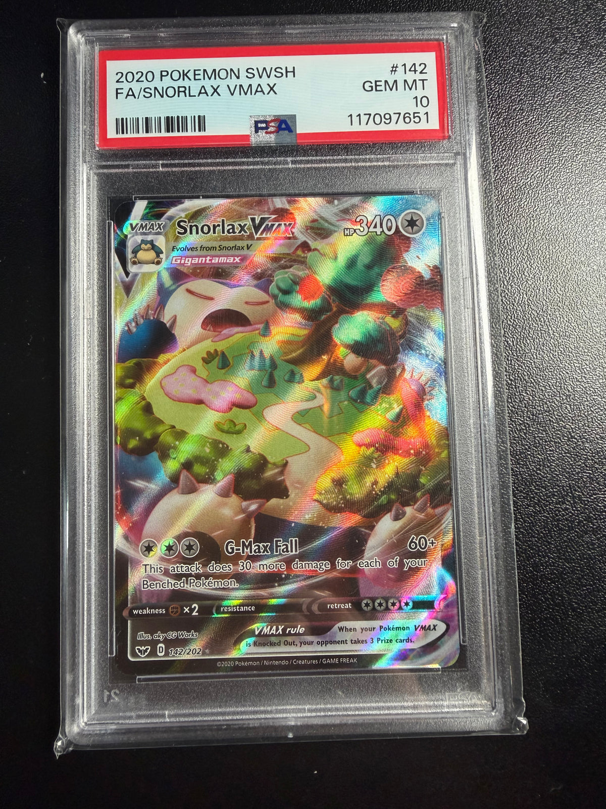 Snorlax VMAX #142 Sword & Shield PSA 10
