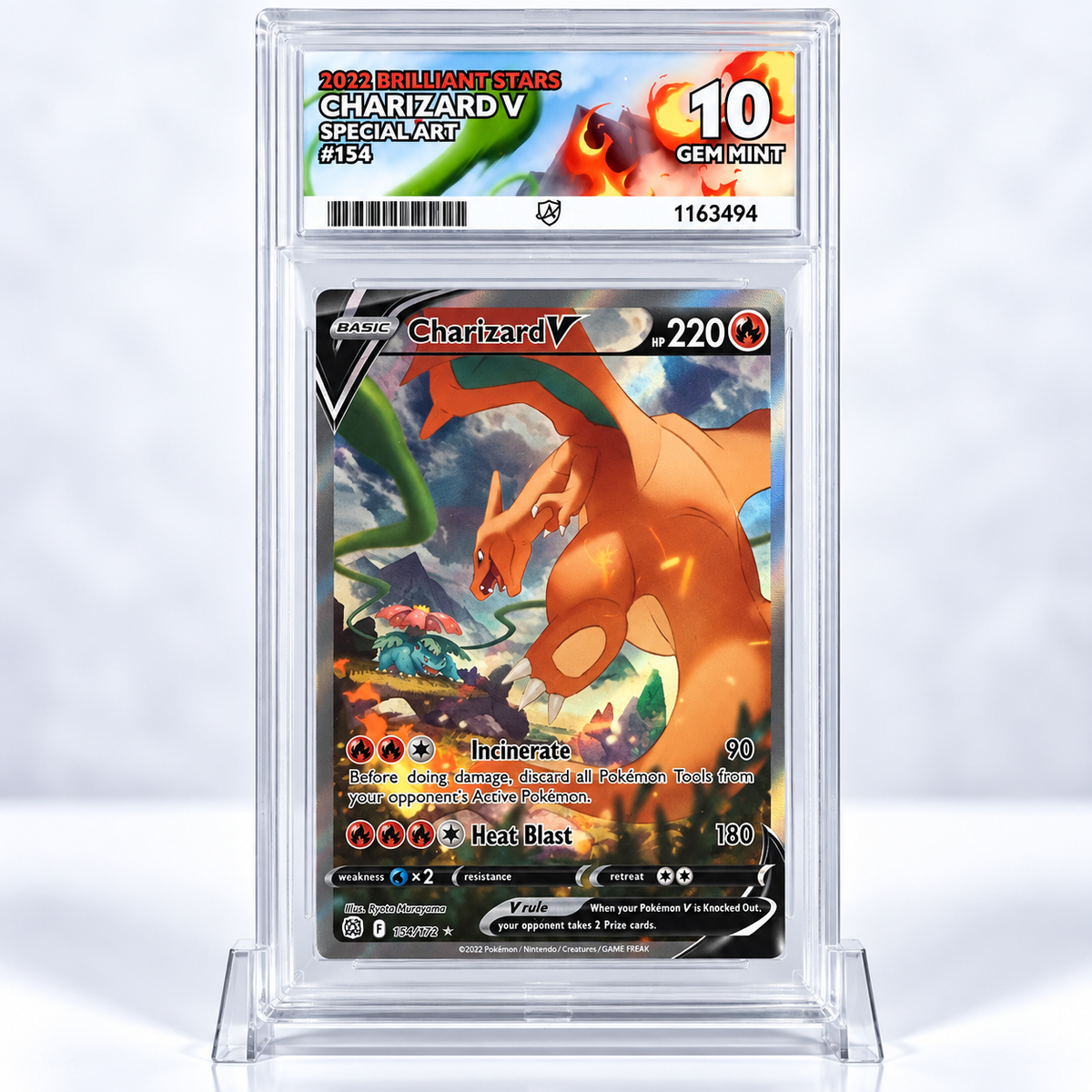 Charizard V 154 Brilliant Stars Special Art ACE 10 GEM MINT