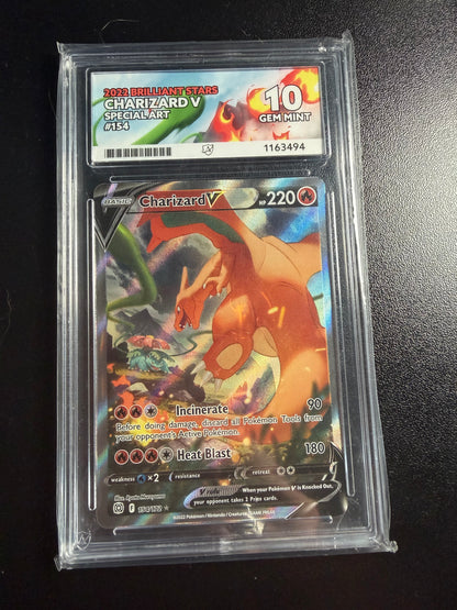 Charizard V 154 Brilliant Stars Special Art ACE 10 GEM MINT