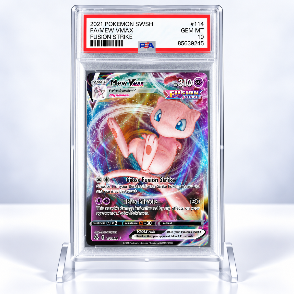 Mew VMAX #114 Fusion Strike PSA 10