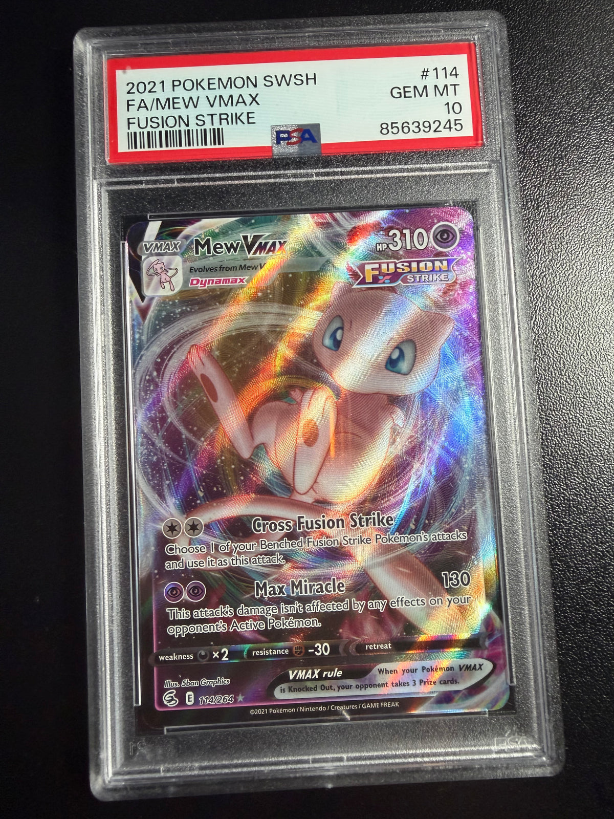 Mew VMAX #114 Fusion Strike PSA 10