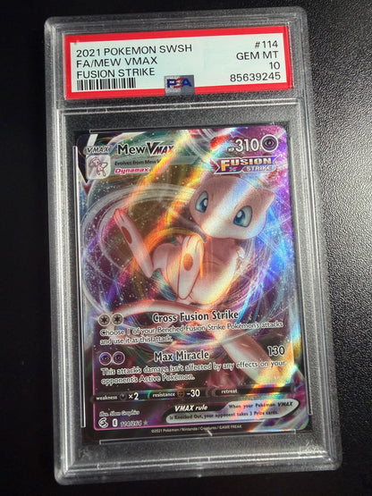 Mew VMAX #114 Fusion Strike PSA 10
