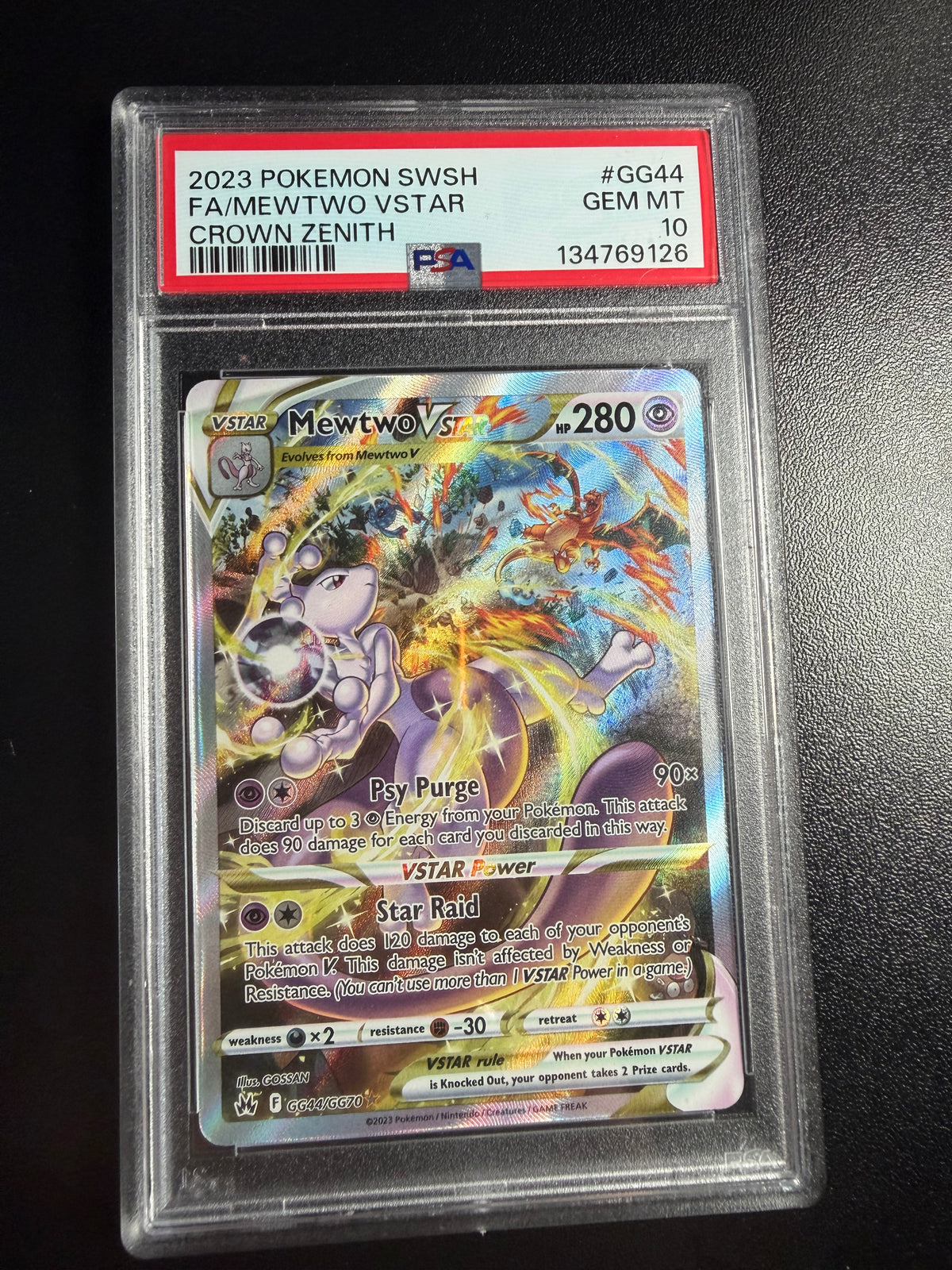Mewtwo VSTAR #GG44 Crown Zenith PSA 10